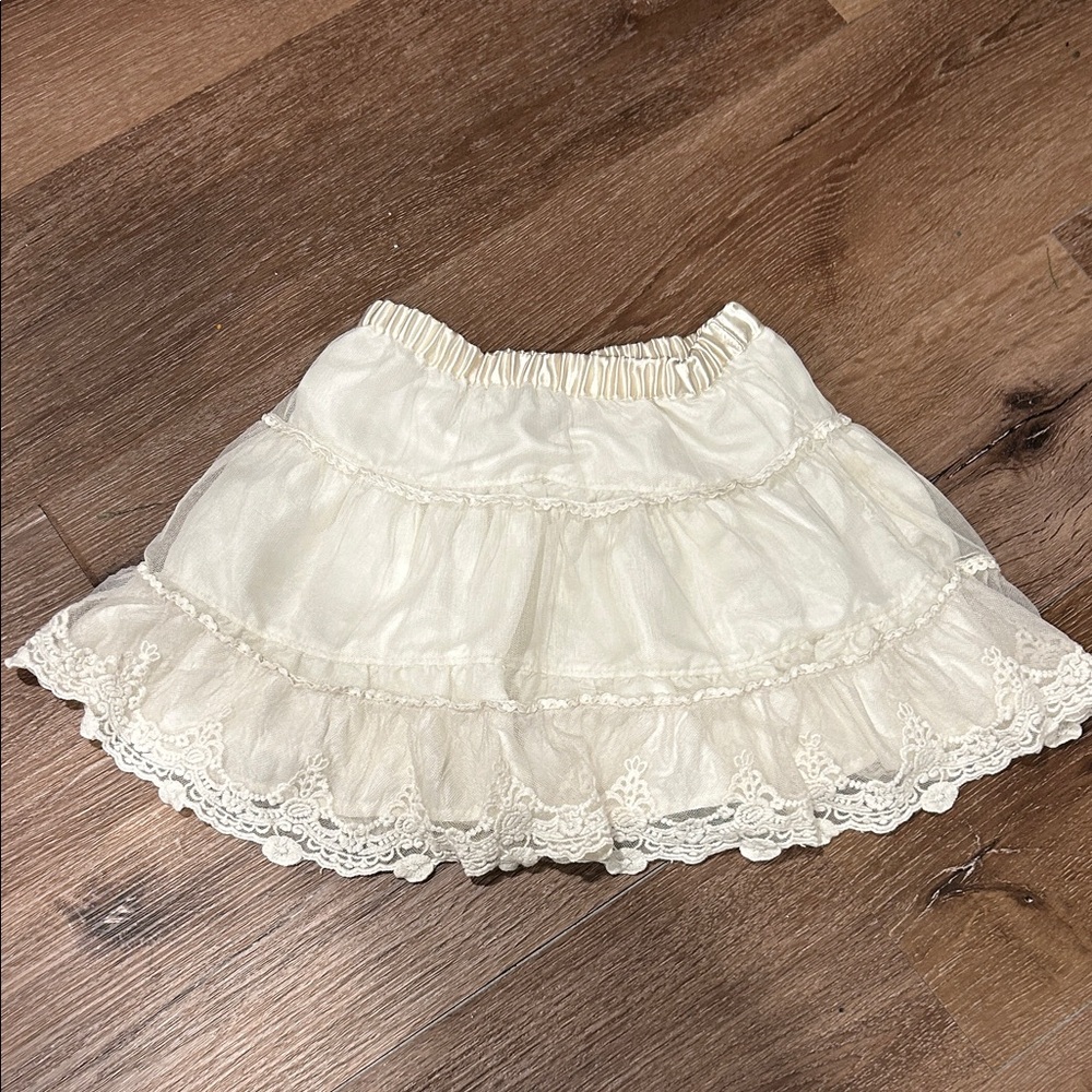 Hanna Andersson‎ Cream Lace Mini Skirt 5/6 kids